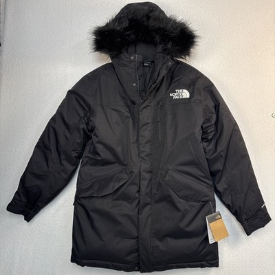 NWT The North Face Bedford McMurdo Parka Jacket Mens Medium Down Faux Fur Black