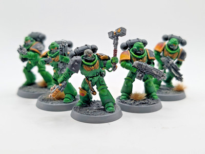Warhammer 40k Space Marines Intercessors Salamanders Painted Battle Ready GW 40k