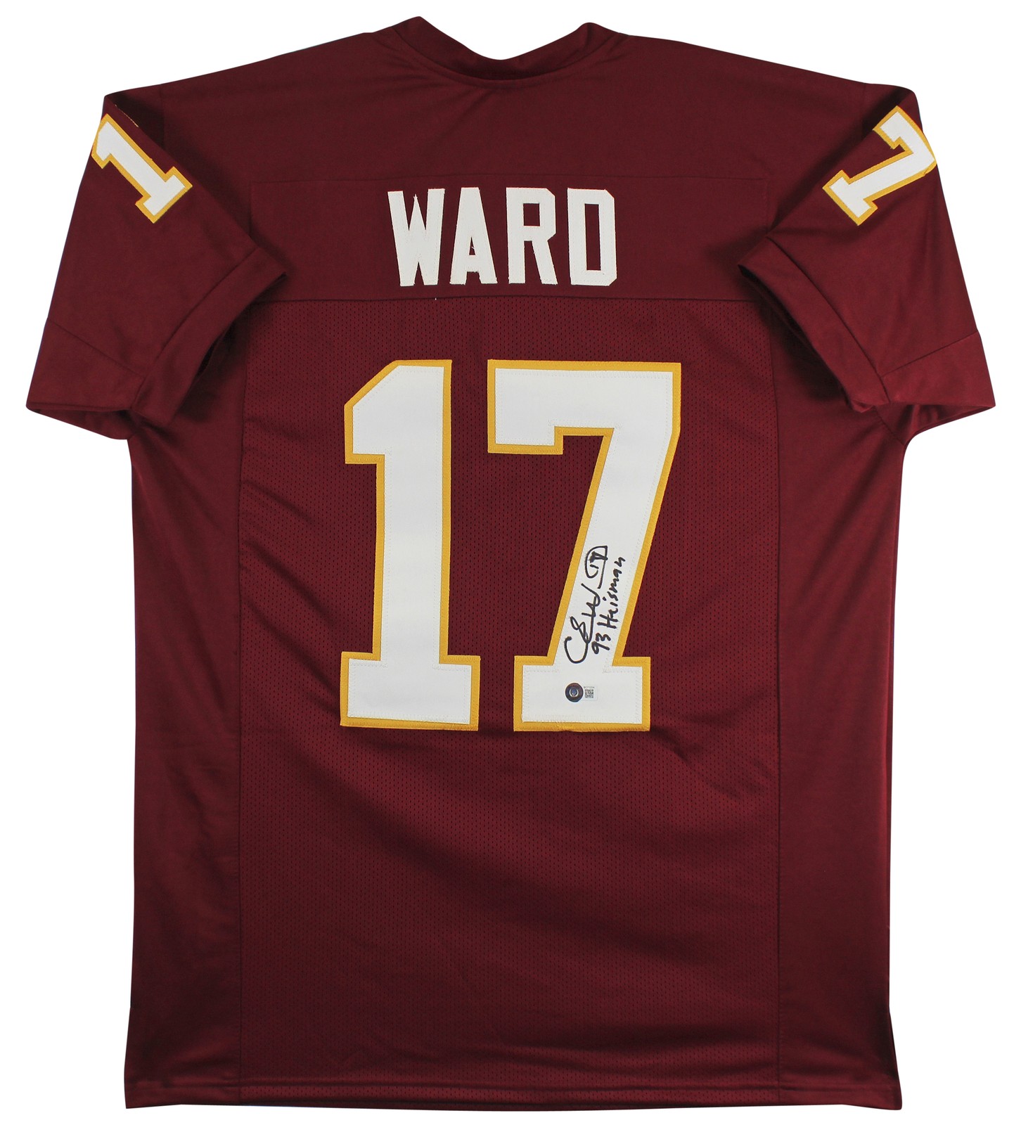 Charlie Ward Autographed Signed Florida State Seminoles Florida State "93 Heisman" Maroon Pro Style Jersey BAS 