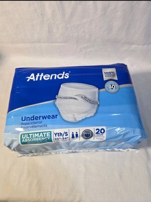 Attends Adult diapers Size Youth / Small 20 Count Pull Up Incontinence Underwear