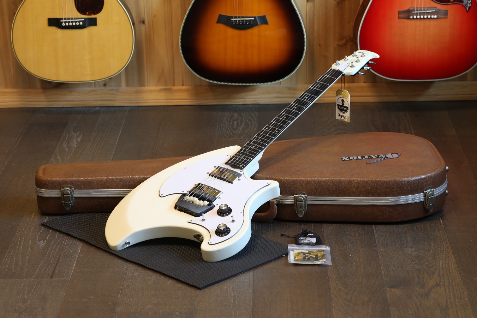 1970s Ovation Breadwinner Early Model w /  Side Jack Electric Guitar White + OHSC