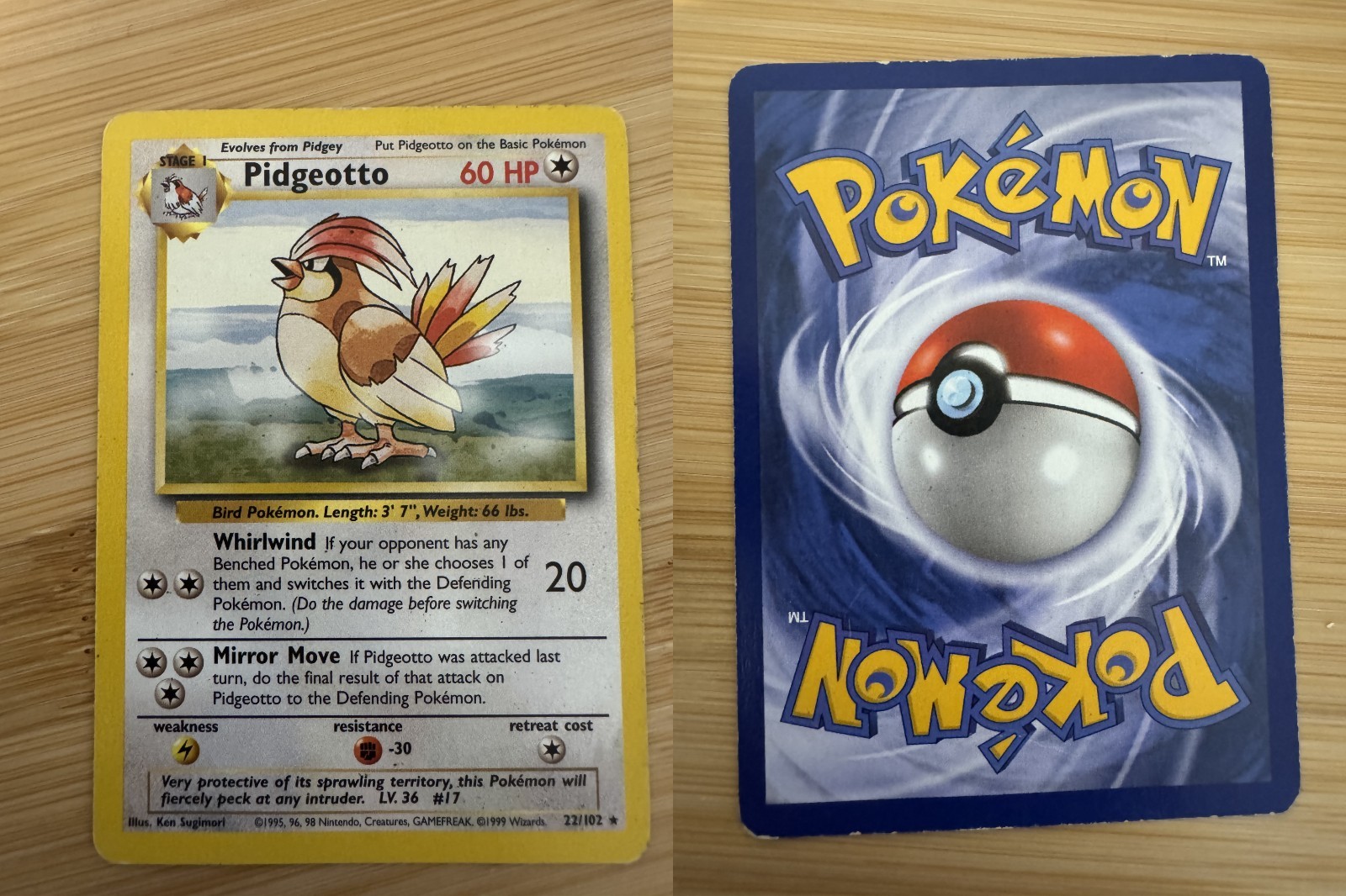 Pidgeotto 22/102 Pokemon TCG Base Set Unlimited LP