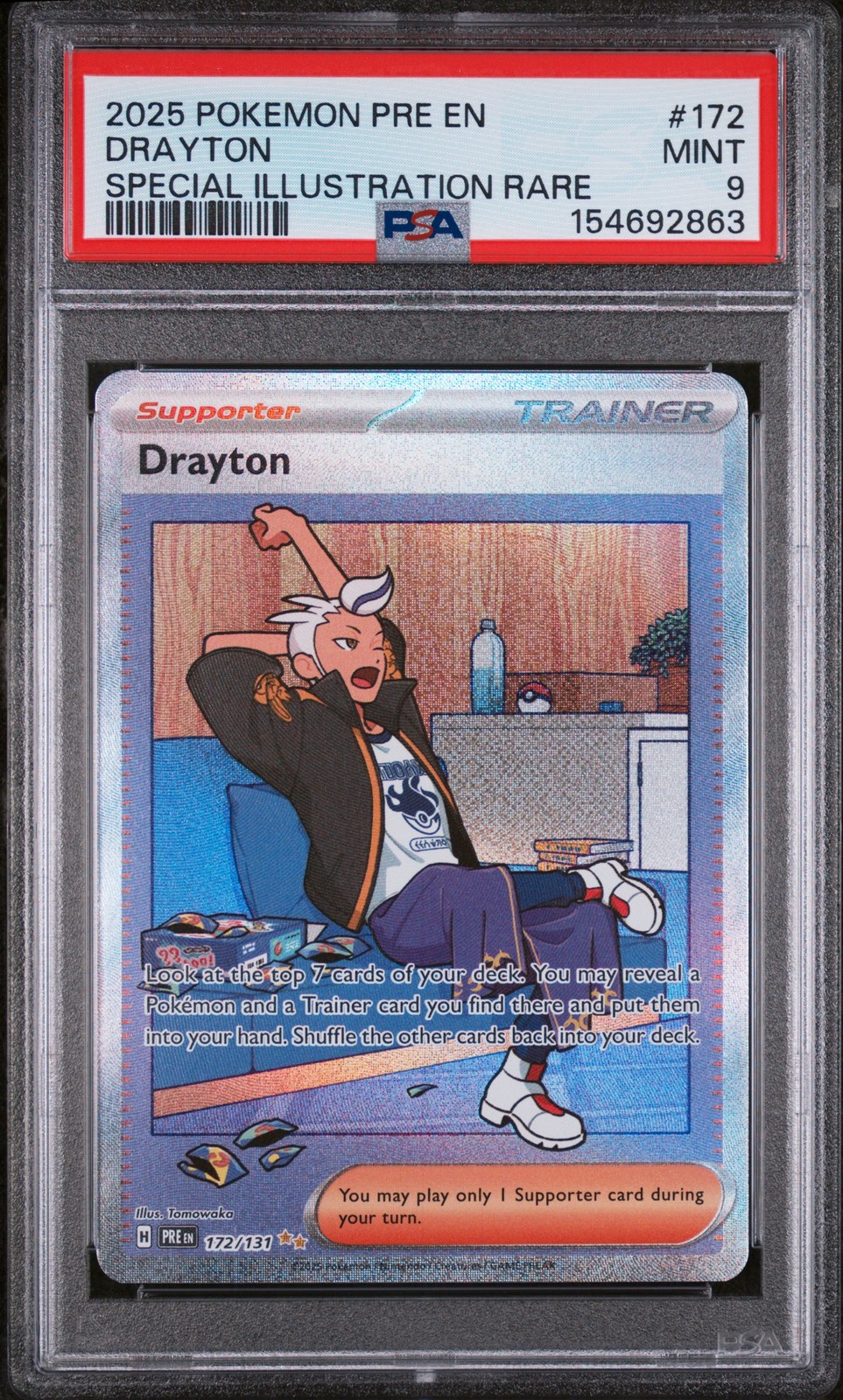 2025 POKEMON PRE EN-PRISMATIC EVOLUTIONS SPECIAL ILLUSTRATION RARE DRAYTON PSA 9