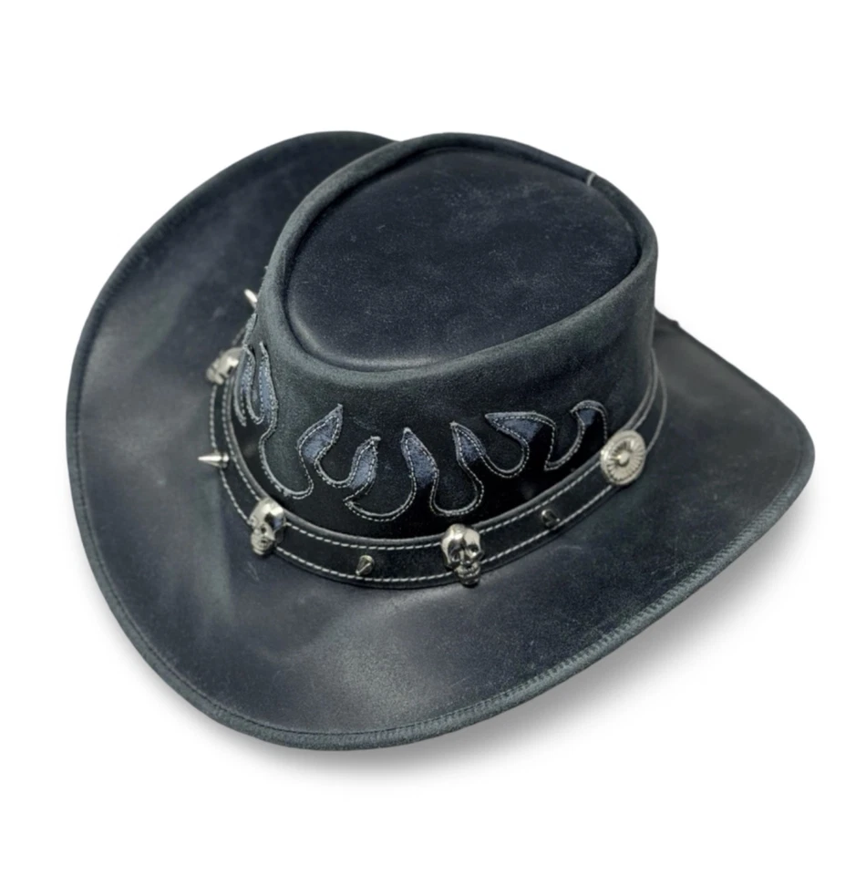 Lederhut Western Cowboy – Outdoor Hut Reiten, Wandern & Abenteuer Shadowflame - Bild 1 von 4