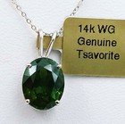 GENUINE 2.94 Cts TSAVORITE PENDANT 14k WHITE GOLD - Free Appraisal Service - NWT — photo 2