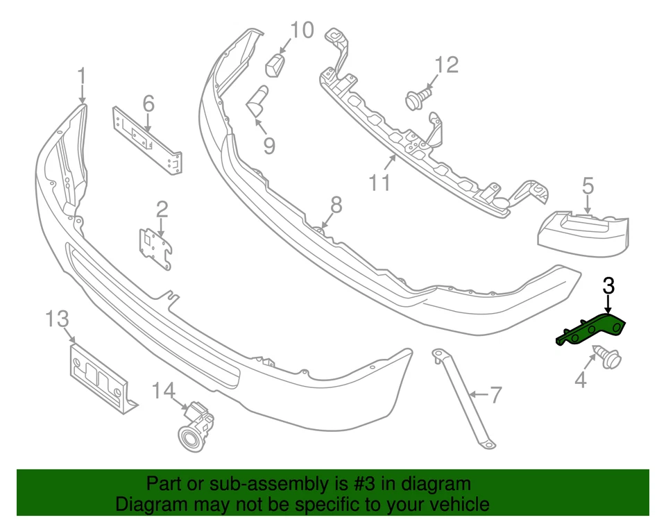 Оригинальный левый передний наружный кронштейн бампера для Nissan NV1500 NV2500 62225-1PA0A - Изображение 2 из 3