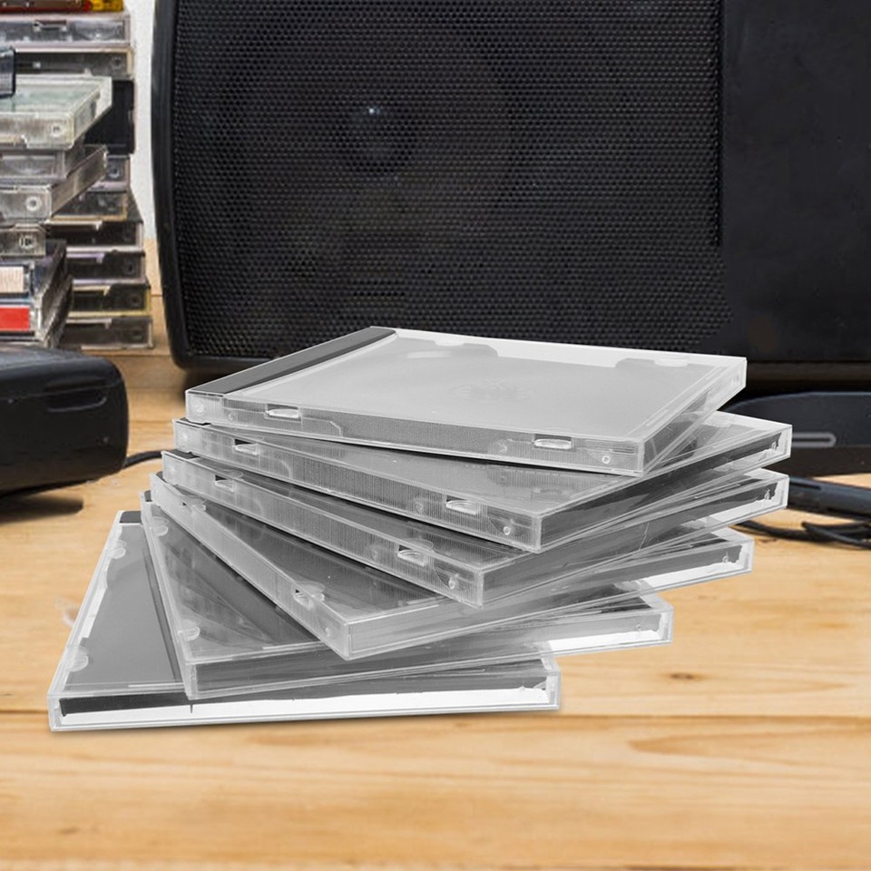 10 Pcs Plastic CD Disc Box Holder Case Jewel Container Display Cabinets ...