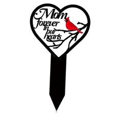 Christmas Memorial Grave Markers for Cemetery Cardinals Heart Memorial Mom