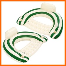 2 pcs Inflatable Pool Float Chair - 43" Pool Floaties Chair Floats Loungers f...