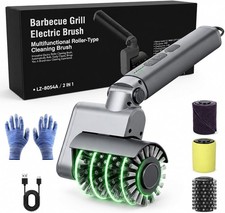 2026 Upgraded Electric Grill Brush for Outdoor Grill, 3-in-1 Cordless Rotary BBQ