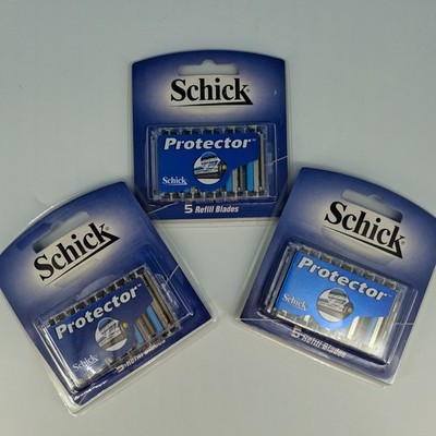 New Lot of THREE Schick Protector 5 Refill Blades 15 Blades Total NOS