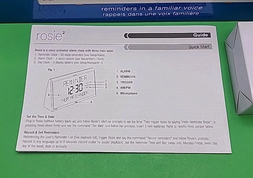 Rosie 2 Stress Free Pill Reminder Day Clock | Voice Activated - No Wifi Required - Image 4 of 4