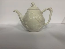 Grace's Teaware White Porcelain Teapot Sculptural Birds Flowers