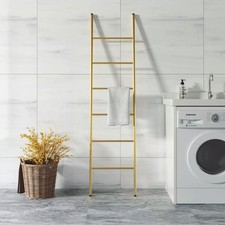 6-Tier Blanket Ladder 68 Inch Wall-Leaning Towel Rack for Living Room and Bed...