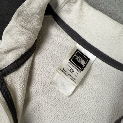 The North Face Sweatshirt Mens Medium White Tka 100 Pullover 1/4 Zip Fleece Gray - Picture 5 of 12