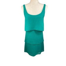 NEW Ann Taylor New Tiered Dress Ruffled or Train Down Back in Green Size 2