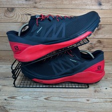 Salomon Trainers Mens Size UK 12 Sense Ride 4 Black Red Hiking Trail Run Shoes