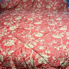 Ralph Lauren Villa Camelia Floral Brunt Rust/Red Gold/ Cream Queen Sz 93.5 X97.5