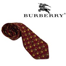 Burberry Tie Red Fruit Pattern Men Tie Vintage LTD Accessory Original