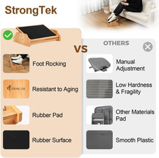 Ergonomic Rocking Foot Rest for under Desk, Adjustable Foot Stool with Non-Sl...