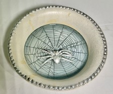 Ashland Halloween Spider Web Bowl Silver Spider Trinket Dish 5 Decor
