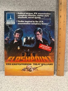 FLASHPOINT Promo Standee 1984 VHS Video RARE VINTAGE MINT Kristofferson Williams