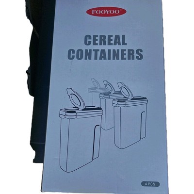 FOOYOO Cereal Containers Storage Set - 4 Piece Airtight Large Dry Food Storage C