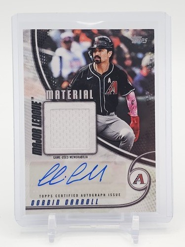 CORBIN CARROLL 2025 TOPPS MAJOR LEAGUE MATERIAL AUTO GAME USED PATCH /50 Q1518