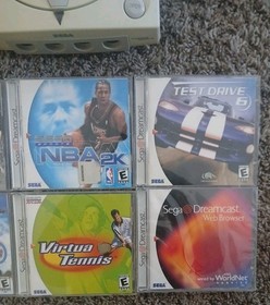 Sega Dreamcast Video Game Console HKT-3020 Bundle W/ 2 Con 2 Vmu 7 Games Tested