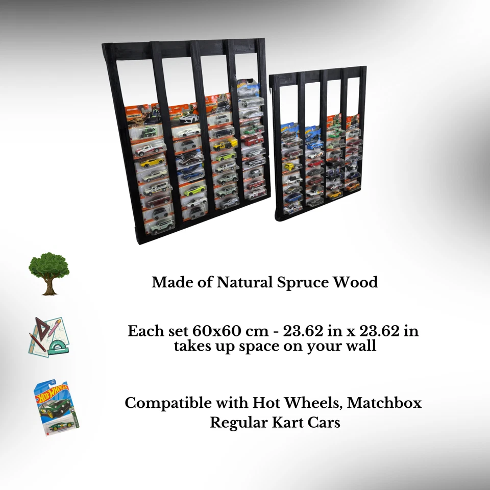 Marco de estante de exhibición Hot Wheels Matchbox tiene capacidad para 52 cardados regulares. Foto 4 de 4