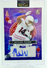 Michael Wilson 2023 Wild Card 5 Card Draw Stacked Deck Auto 1/4 Rookie Cardinals. rookie card picture