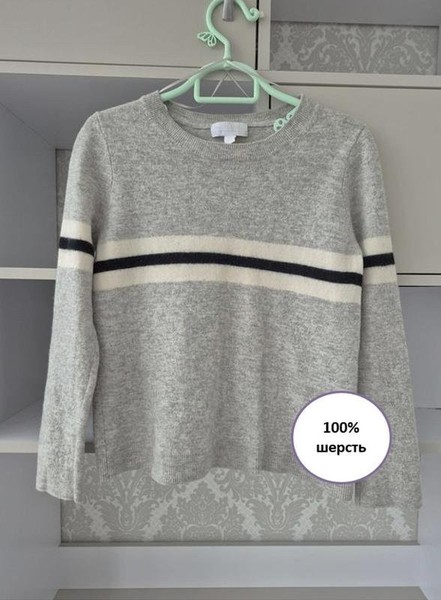 Women White Label Sweater Grey Wool 36 / S / 44