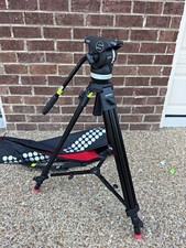 Sachtler Ace Tripod Fluid Head w/ Case Mid-Level Spreader Rubber Feet