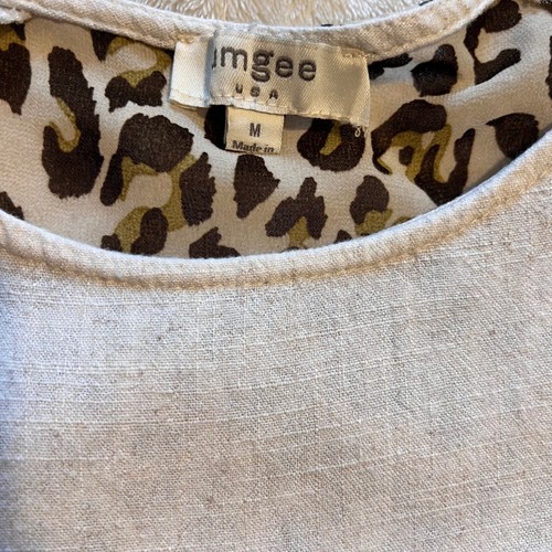 Imgee USA Fringe Hem Top Leopard Print Back Casual Tunic Tee Shirt M - Picture 6 of 7