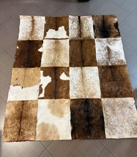 Ethiopia 100% Cowhide Leather Rug Tricolor Sk...