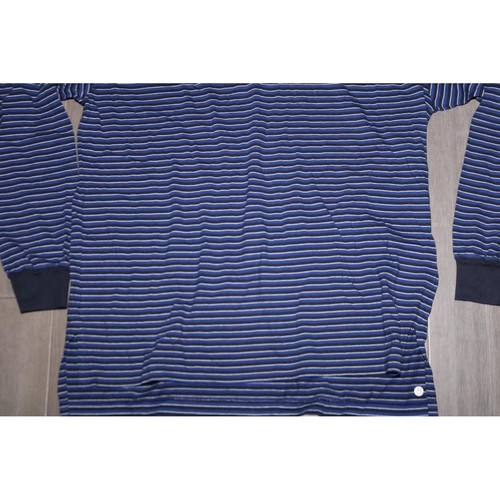 Vintage Polo Ralph Lauren Mens Long Sleeve Striped Polo Shirt Blue Navy NWT L - Picture 3 of 5