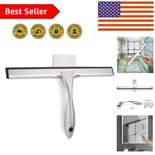 Elegant 10-Inch Stainless Steel Shower Squeegee for Streak-Free Glass Shine
