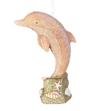 Dolphin Ornaments Kurt Adler Beach Coastal Christmas Sandy Resin 4 Inch Nautical