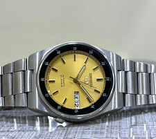 Seiko 5 Automatic Railway Time 7S26 japan 21jewels Watch Golden🥇Dial Day/Date