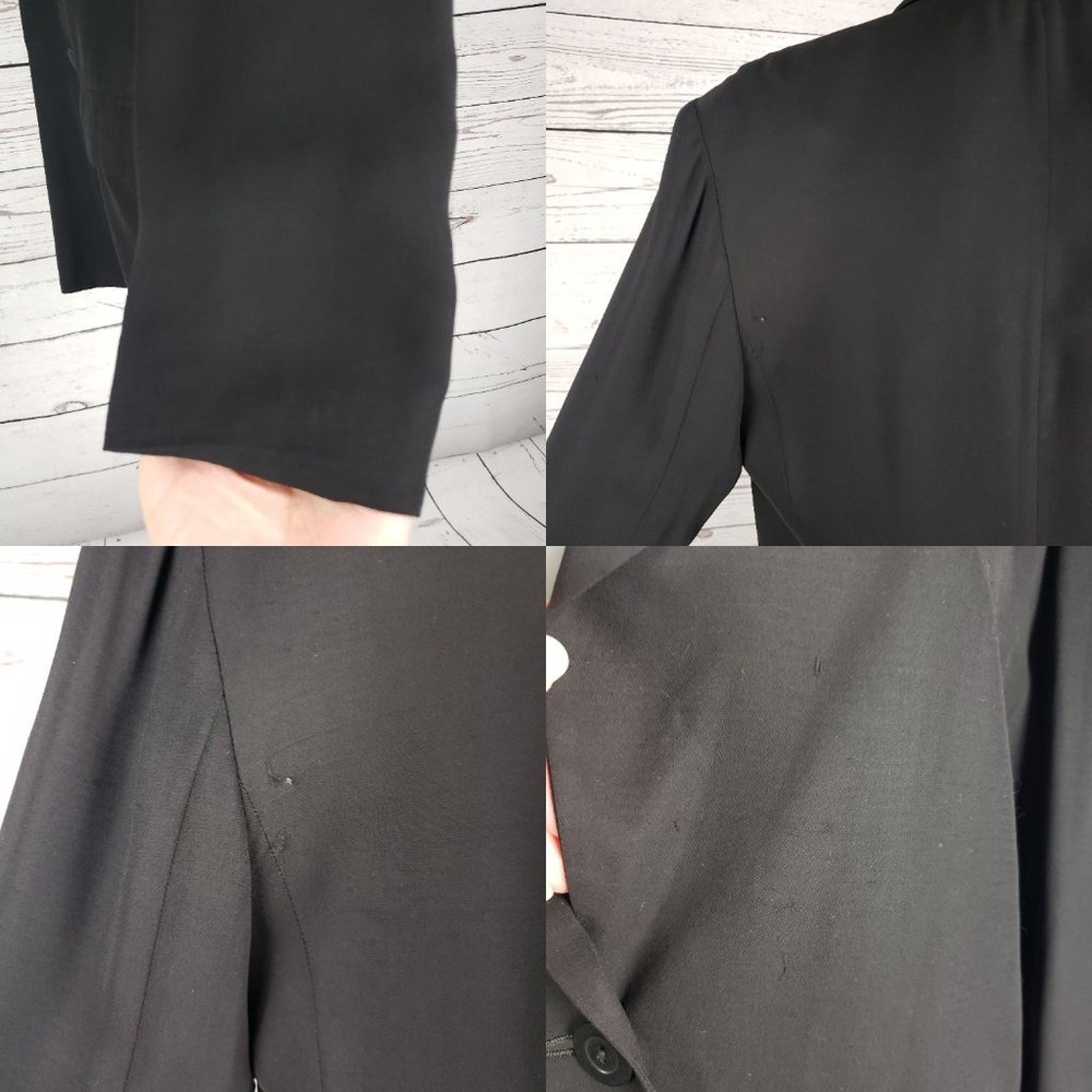 MaxMara 2-Button Solid Black Black Blazer Jacket … - image 9