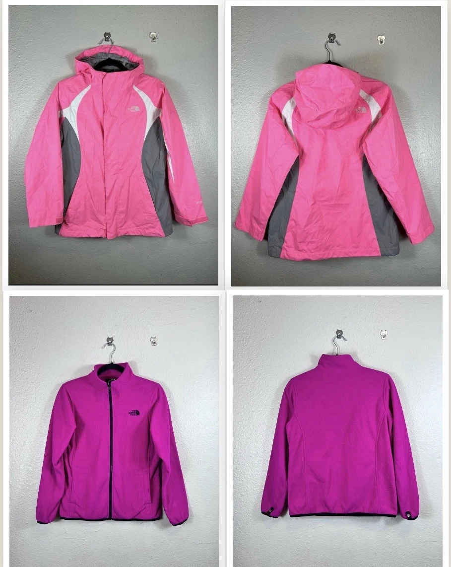 The North Face Girls Mountain Triclimate Jacket 3-in-1 Set Pink Size L 14/16 EUC