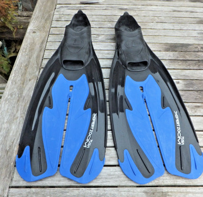 Tusa X-Pert Zoom Split Fin Open Adjustable Heel Tauchflossen Flossen blau UK 6,5