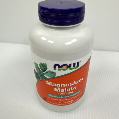 Now Foods Magnesium Malate 1000 mg 180 Tablets Nervous System Best by: 08/2029