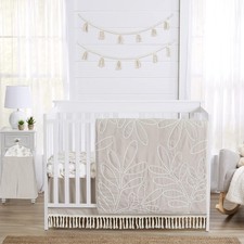 4-Piece Baby Crib Bedding Set Woodland Boho Leaf Girls Infants/Nursery incl.