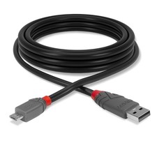 LINDY 36731 0.5 m Anthra Line USB 2.0 Type A to Micro-B Cable - Black 0.5m Anthr