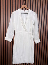 Alice + Olivia Dress 6 / Small Women’s Ivory White Long Sleeve Faux Wrap Back Zi