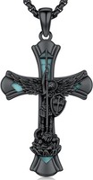 Halskette 925 Sterling Silber Erzengel Michael Kreuz AnhäNger Herren Damen