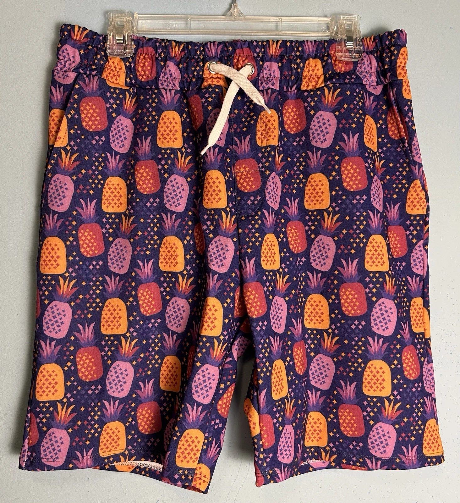 MR. GUGU & MISS. GO COLORFUL PINEAPPLE SHORTS Mens XL Whimsical Festival Novelty