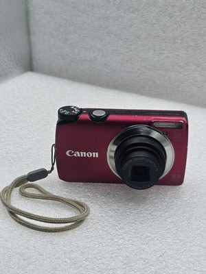 Canon PowerShot A3300 IS 16MP Red   5x Zoom, HD Video, TESTED 