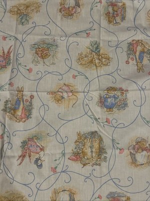 Vintage 1992 BEATRIX POTTER Peter Rabbit Fabric Frederick Warne 1 Yard 29x46 